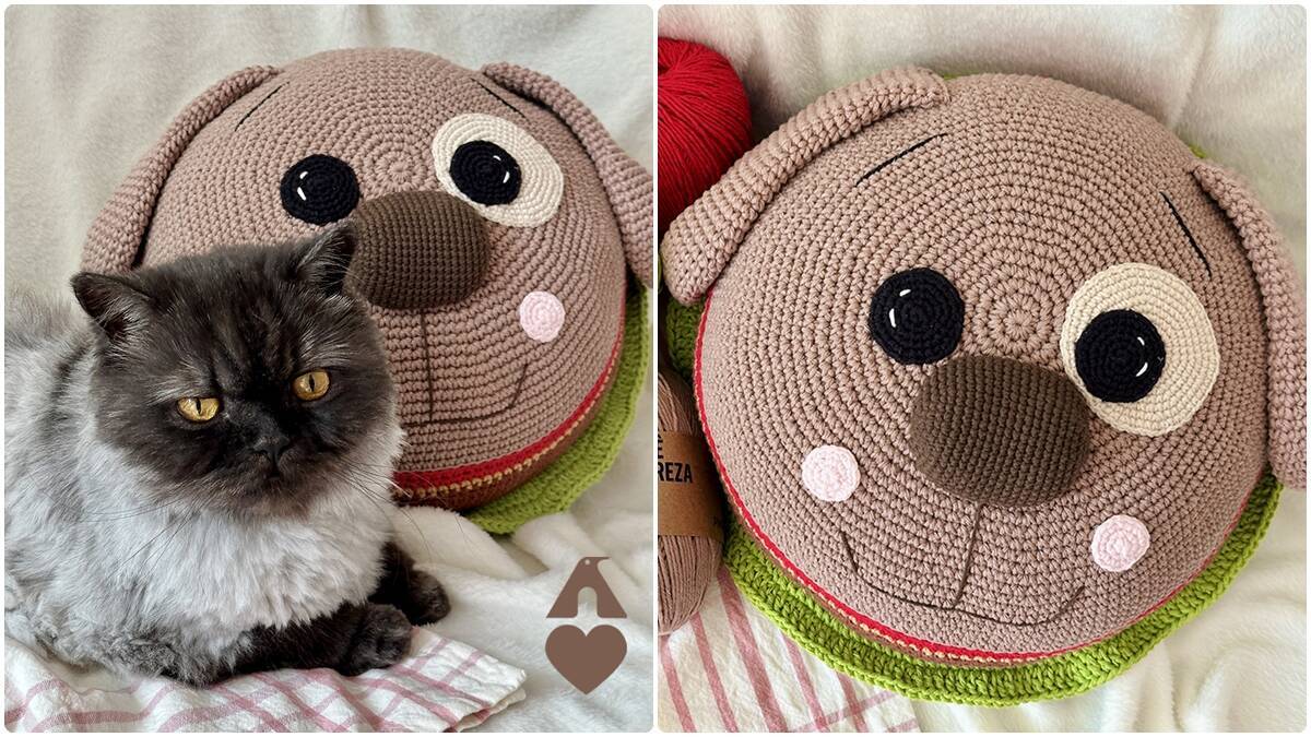 Almofada de Crochê Hamburcão: Crie Esse Modelo Divertido!