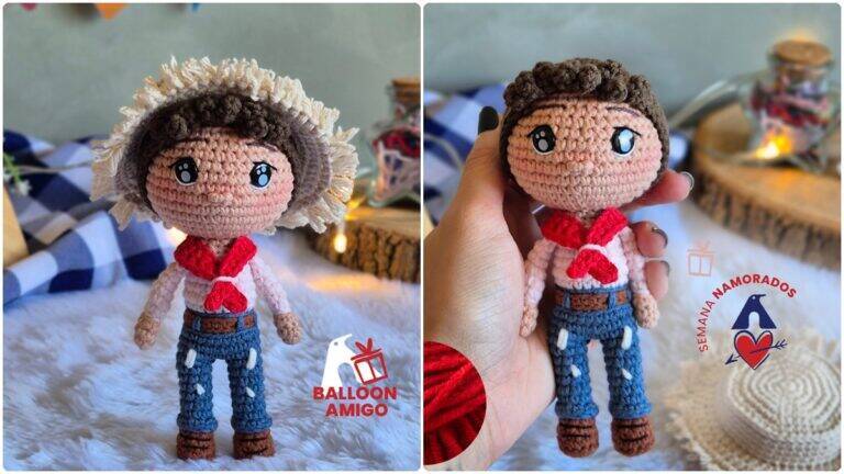 Amigurumi do Boneco Conrado: Decoração para o São João!