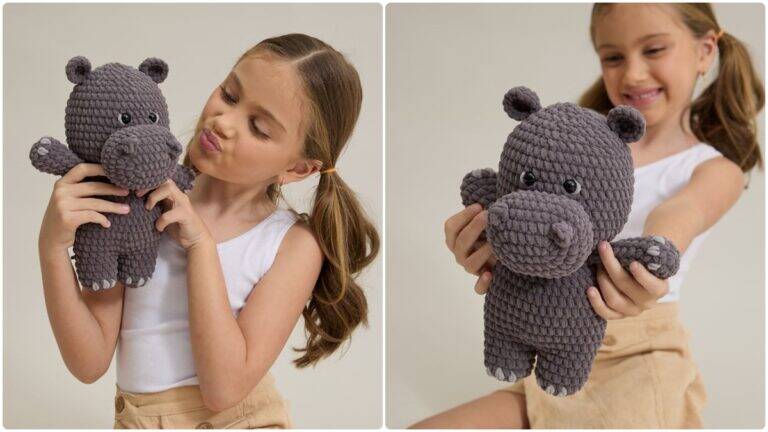 Amigurumi do Hiro, o Hipopótamo: Um Brinquedo Fofo!