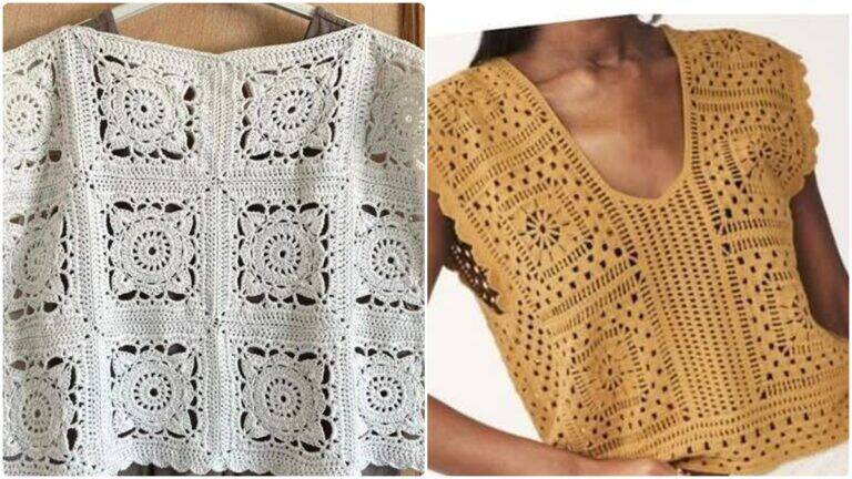 Blusas de Crochê com Squares: Estilo, Cor e Criatividade!