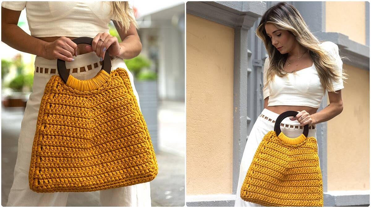 Bolsa de Crochê Curry: Elegância e Funcionalidade!