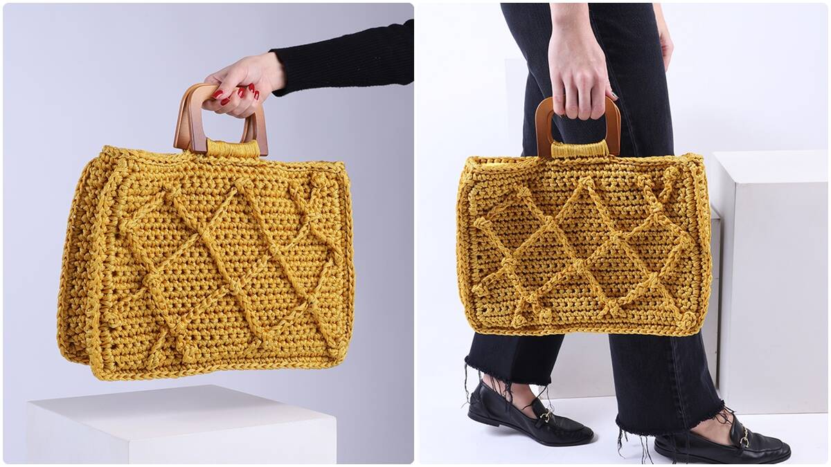 Bolsa de Crochê Dourada: Seu Look Mais Elegante!