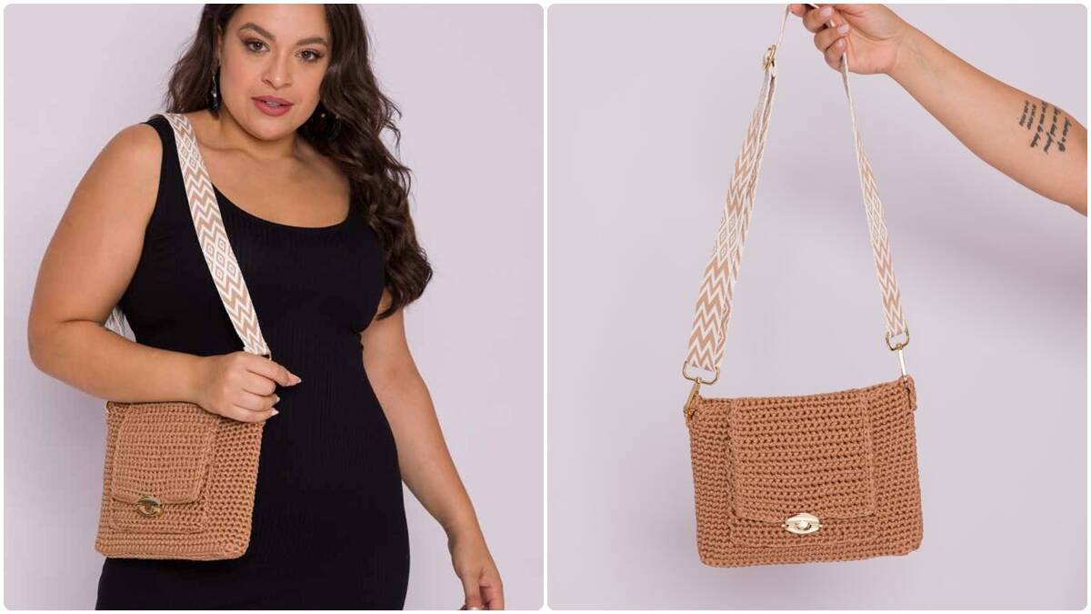 Bolsa de Crochê Slim Cobre: Elegância para Qualquer Ocasião!