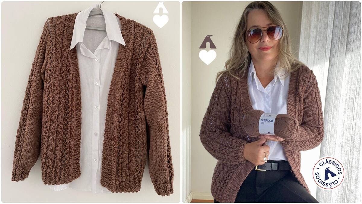 Cardigan de Tricô Hierro: Elegância e Conforto Atemporal!