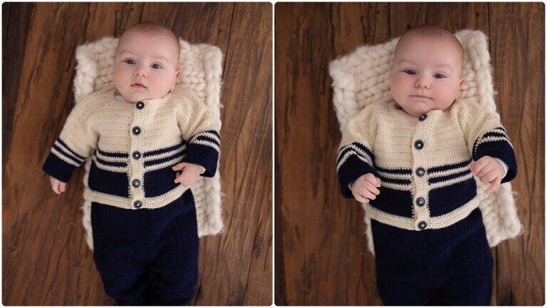 Conjunto de Crochê Infantil Marinho: Elegância e Charme!