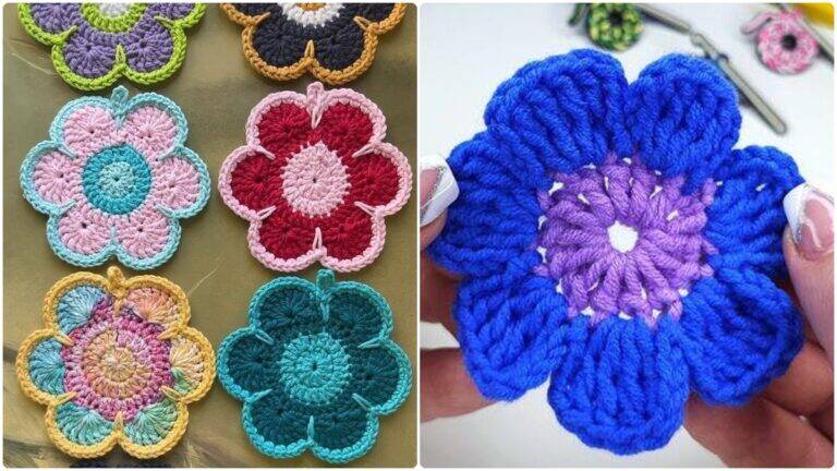 Flores de Crochê com Gráficos: Beleza Artesanal para Moda e Decoração!