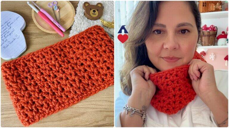 Gola de Crochê Bromélia: Guia Completo para Iniciantes!