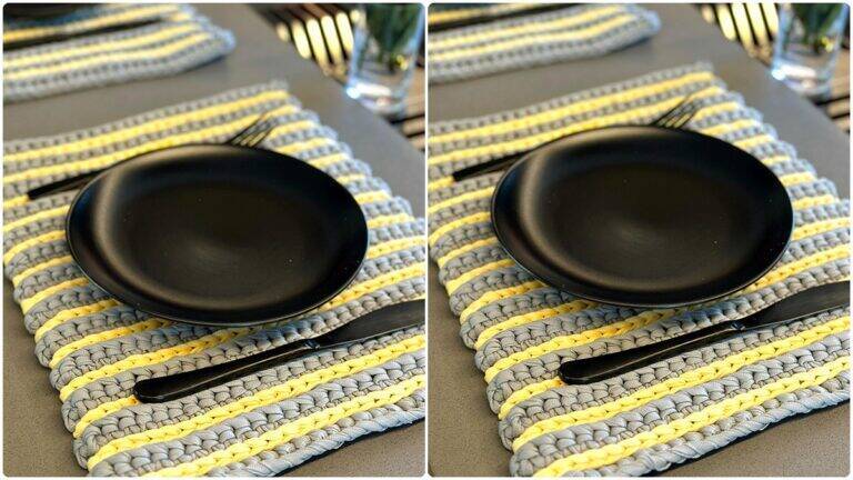 Jogo Americano de Crochê Clássico: Elegância para a Sua Mesa!