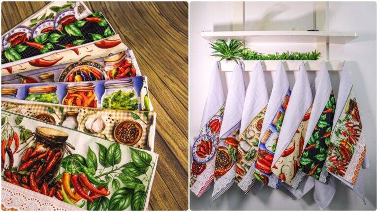 Panos de Copa em Patchwork Pimentas: Crie Peças Lindas!