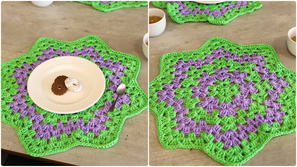 Sousplat de Crochê Moderno: Cores Vibrantes para Decorar!