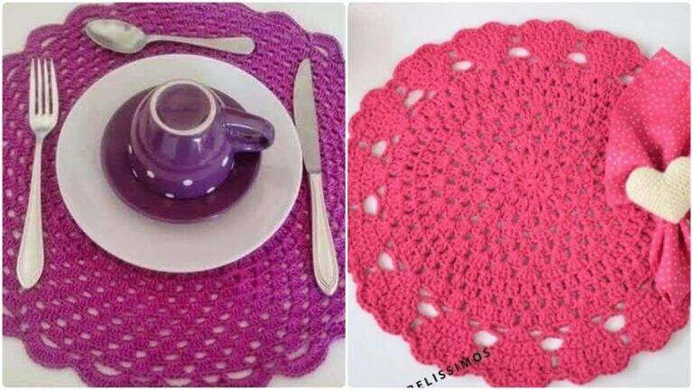 Lindos Sousplats de Crochê: Sofisticação Artesanal à sua Mesa!
