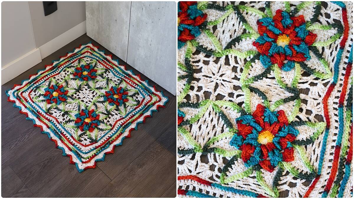 Tapete de Crochê Bahamas: Decoração Colorida que Encanta!
