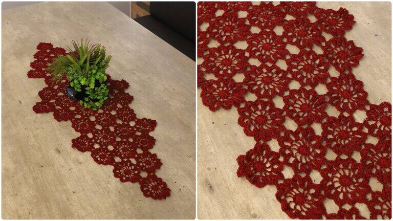 Trilho de Mesa em Crochê Floral Plátano: Guia Completo!