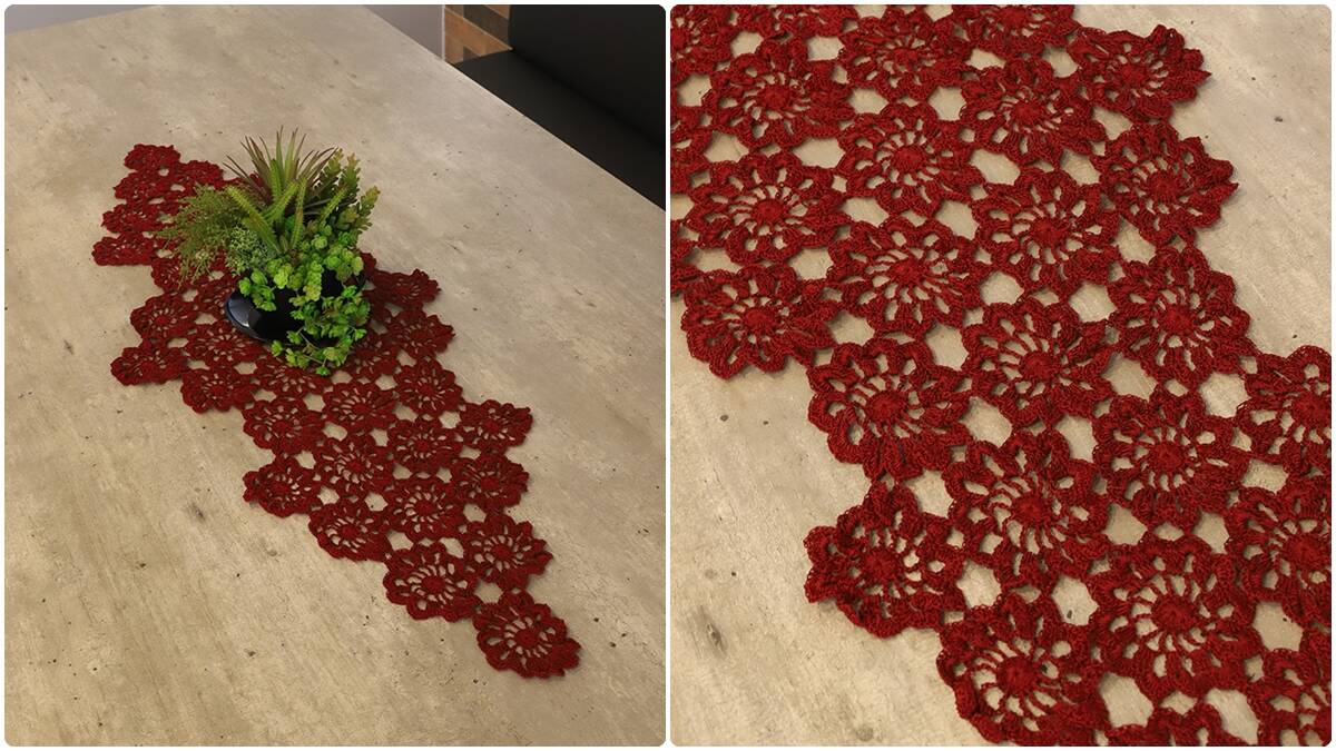 Trilho de Mesa em Crochê Floral Plátano: Guia Completo!