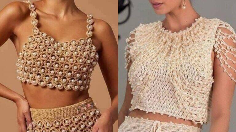 Blusas de Crochê com Pérolas: Elegância Artesanal que Nunca Sai de Moda