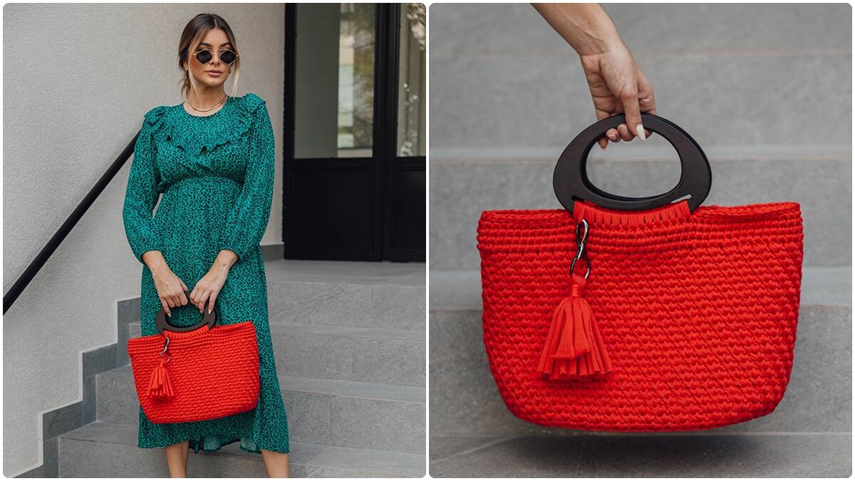 Bolsa de Crochê Maçã do Amor: Uma Peça Linda e Elegante!