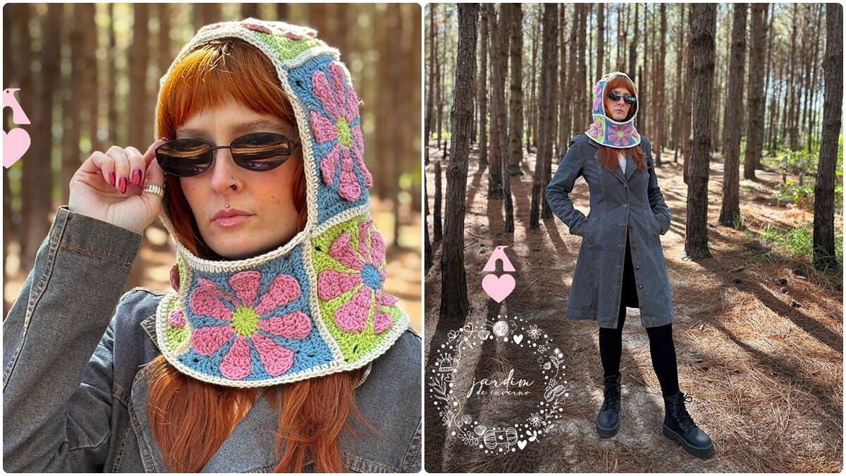 Balaclava em Crochê Floral: O Estilo Moderno que Transforma!