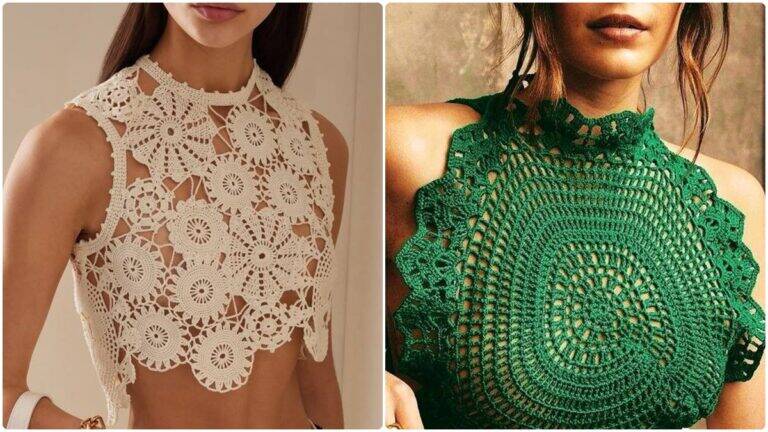 Blusas de Crochê com Motivo Circular: Beleza que Gira em Torno da Criatividade!