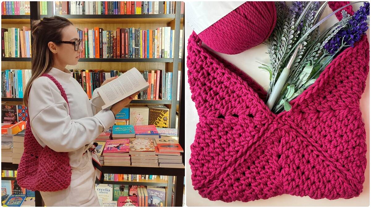 Bolsa de Crochê Square: Uma Peça Linda e Charmosa!
