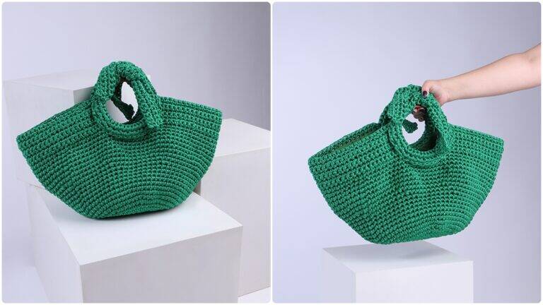 Bolsa de Crochê Brilho Esmeralda: Uma Peça Elegante e Linda!