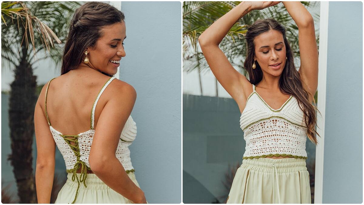 Cropped de Crochê Milla: Uma Peça Linda e Despojada!