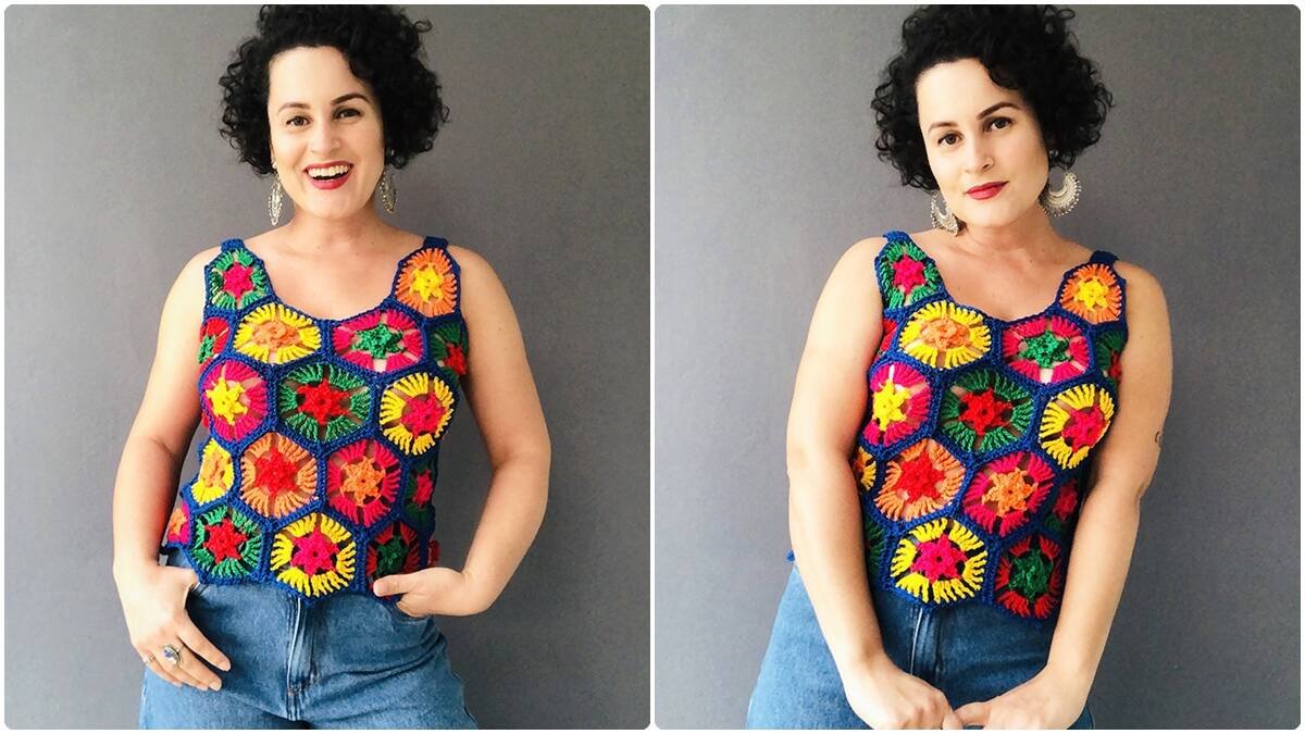 Cropped de Crochê Color Block: Uma Peça Colorida e Única!