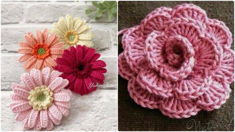 Flores de Crochê para Aplicação: Encante Roupas, Acessórios e Decoração!