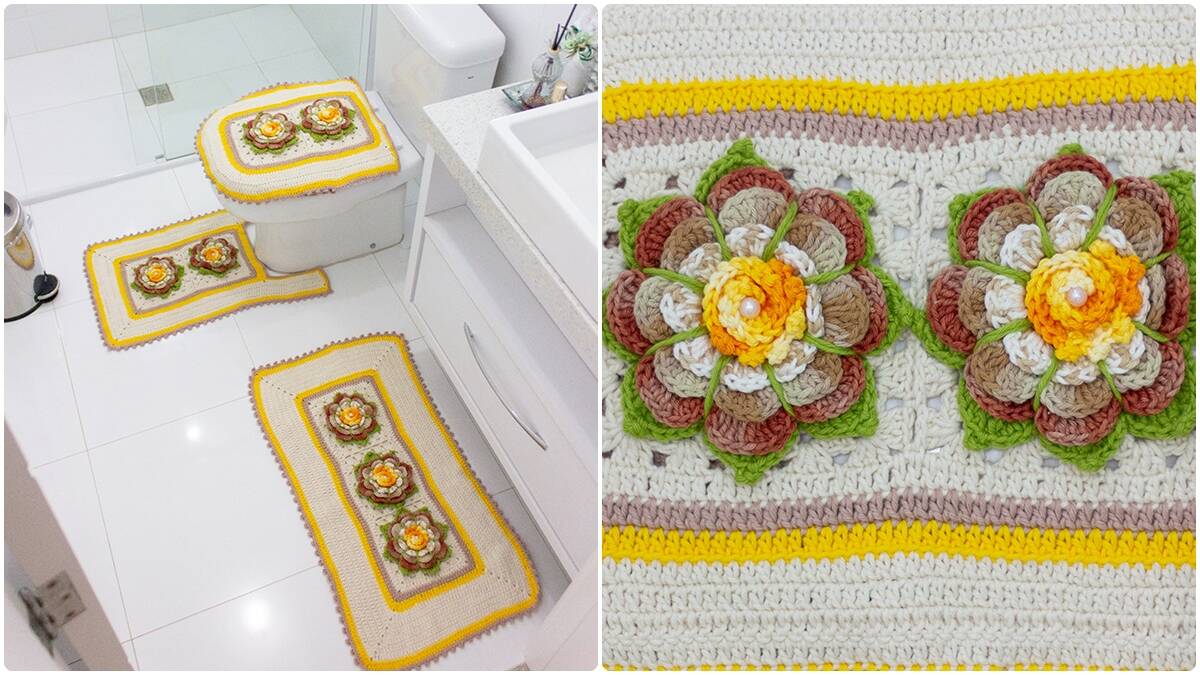 Jogo de Banheiro em Crochê Tesouro: Decore com Charme!