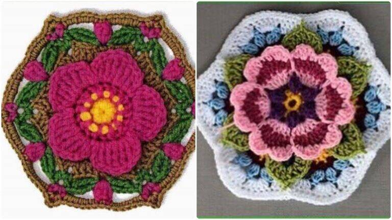 Squares de Crochê Floral: O Toque de Charme que Transforma Suas Peças!