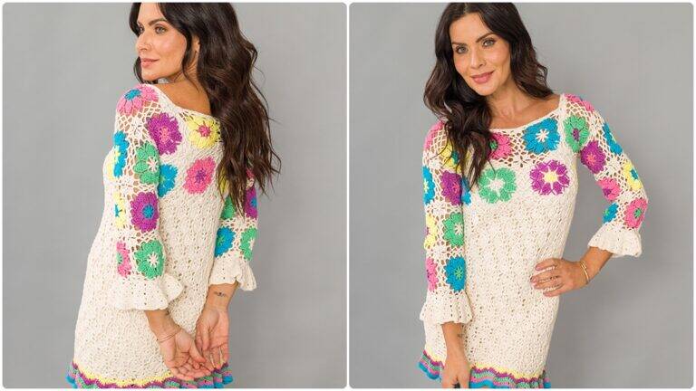 Vestido de Crochê Havaí: Crie Esse Modelo Charmoso e Criativo!