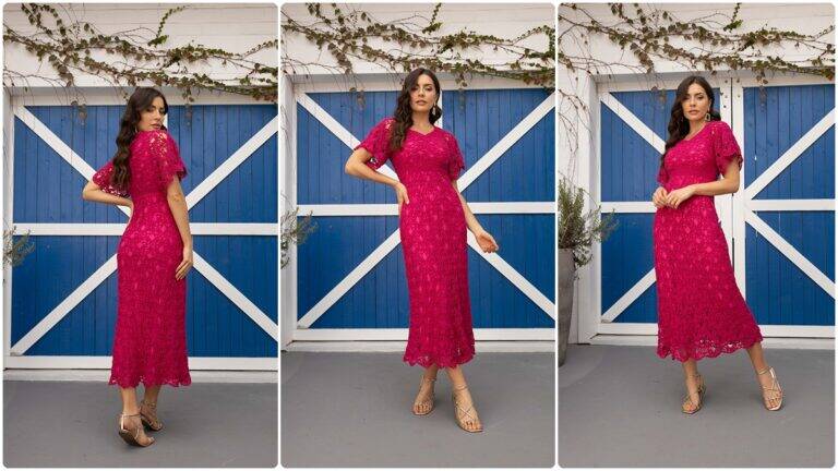 Vestido de Crochê Midi Pink: Uma Peça Linda e Encantadora!