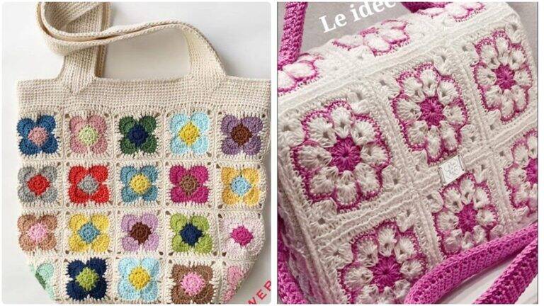 13 Bolsas de Crochê com Squares: Estilo, Cor e Versatilidade em Cada Detalhe!