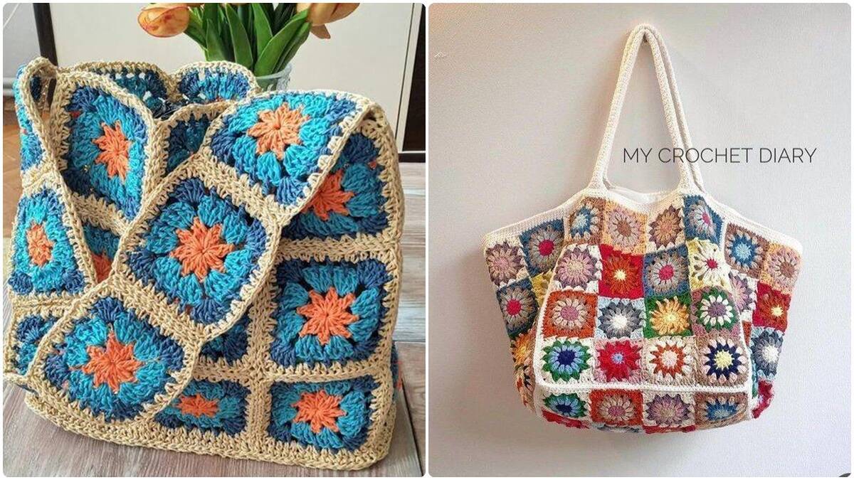 Bolsas de Crochê com Quadradinhos da Vovó: Tradição e Estilo!