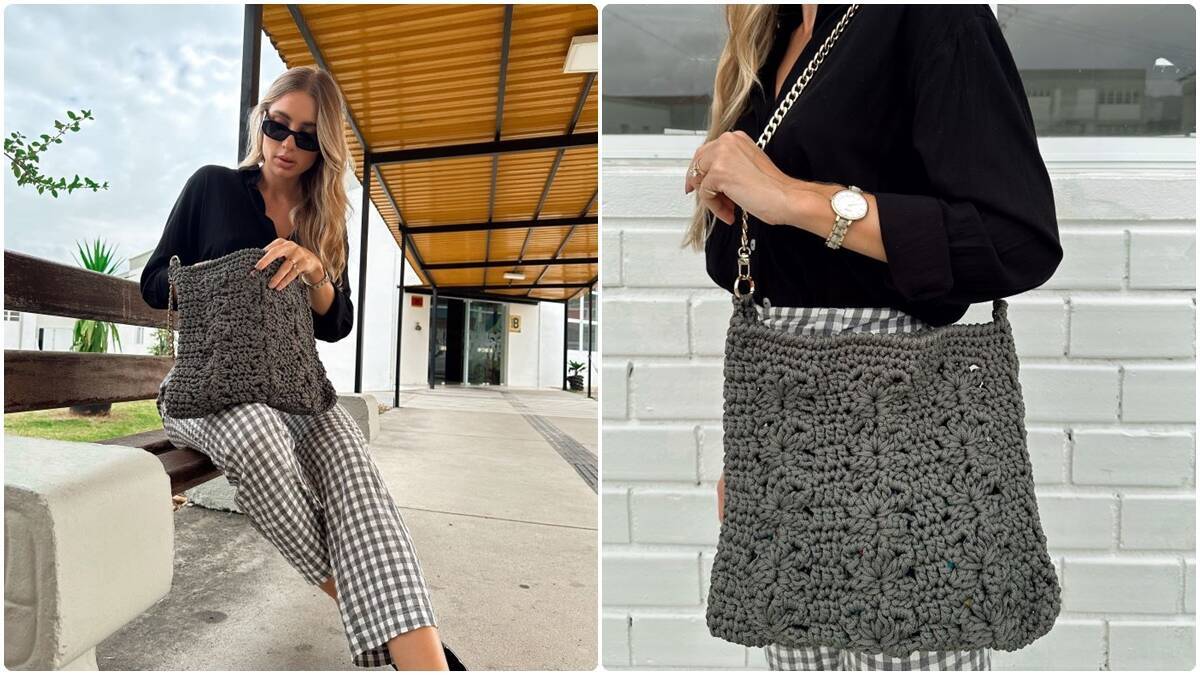 Bolsa de Crochê Artesanal com Fio Náutico!