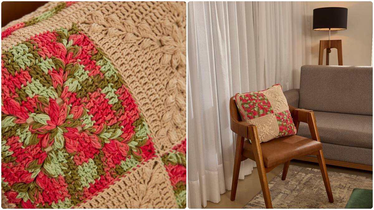 Almofada de Crochê Cerejeira: Perfeita para a Sua Decoração!