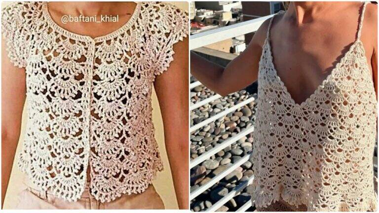 Blusas de Crochê Verão 2025 com Gráficos Detalhados Exclusivos e Vídeo Aula!
