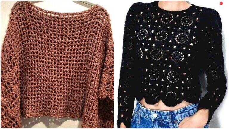 18 Lindas Blusas de Crochê com Gráficos que Vão te Encantar!