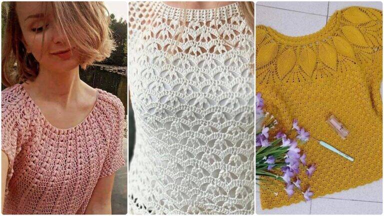 14 Blusas de Crochê com Padrões Lindos: Estilo e Criatividade!