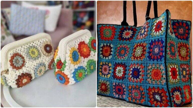 Bolsas de Crochê com Squares: Venda Esses Modelos Lindos e Versáteis!