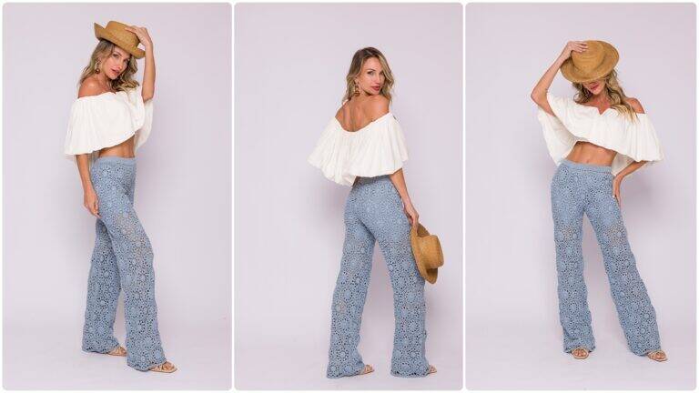 Calça de Crochê Aquário: Crie Esse Modelo Lindo e Elegante!