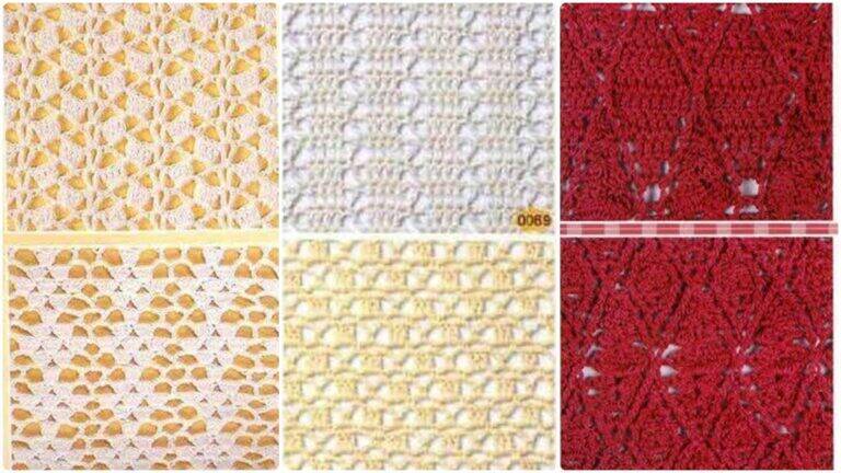 Coleção de 16 Amostras de Pontos de Crochê Diferentes para Testar Hoje!