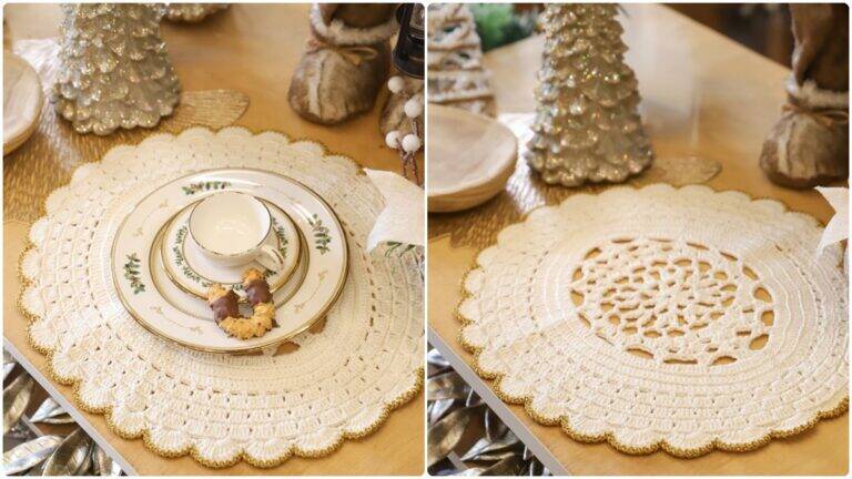 Sousplat de Crochê Oval Off-White: Elegância e Criatividade!