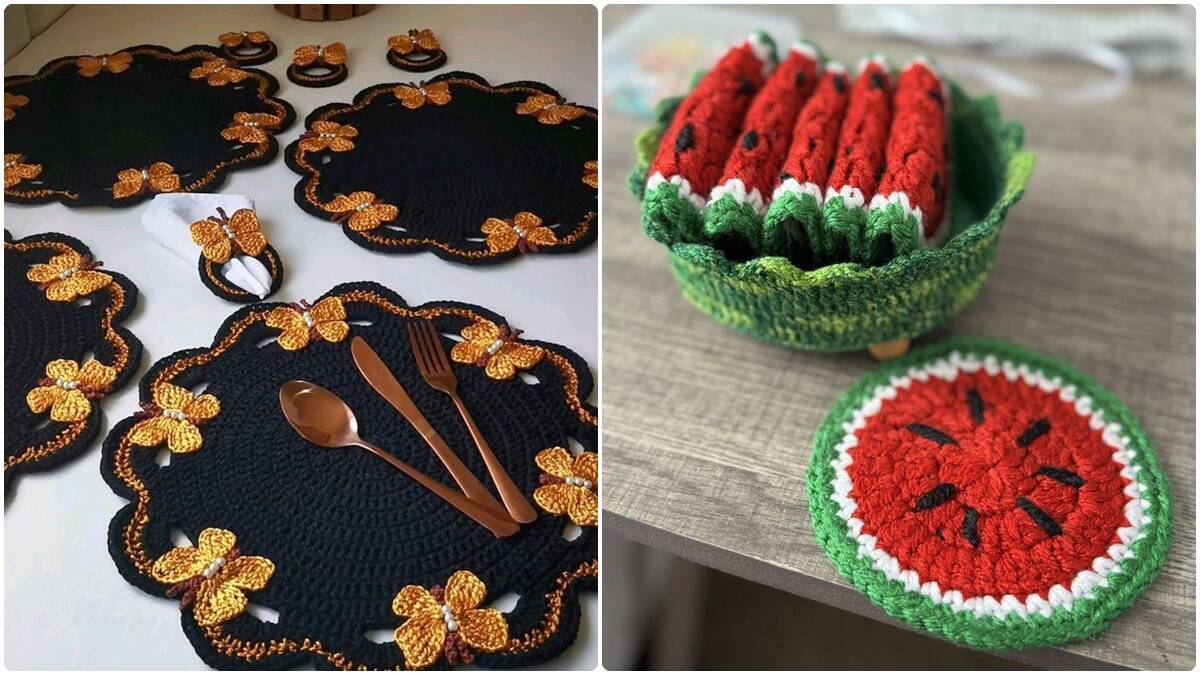 Sousplats e Porta-Copos em Crochê: Charme e Praticidade para Sua Mesa!