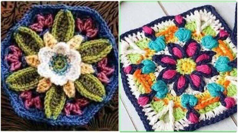 Squares de Crochê Floral: Beleza e Delicadeza em Cada Ponto!