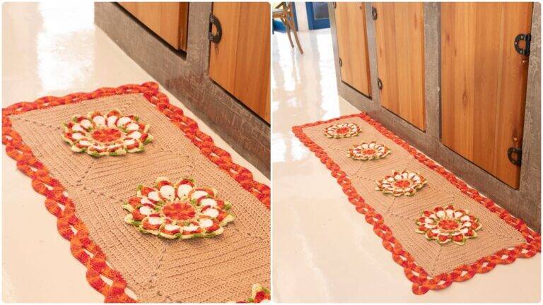 Tapete de Crochê com Flores Verão: Decoração Vibrante!