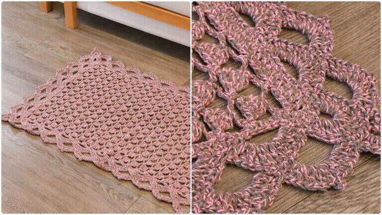 Tapete de Crochê Cinza e Rosa: Crie Essa Peça Linda!