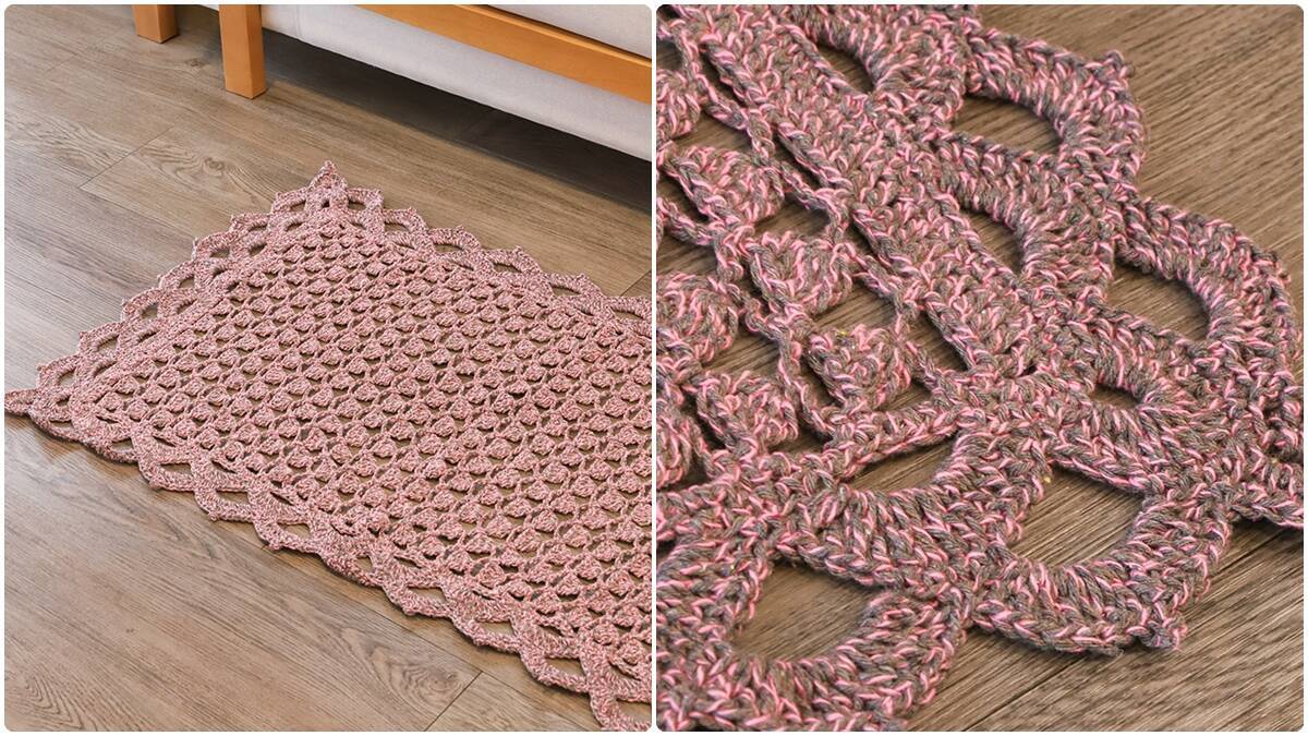 Tapete de Crochê Cinza e Rosa: Crie Essa Peça Linda!