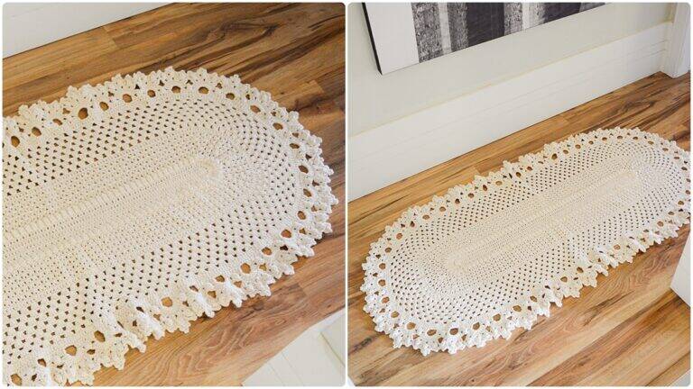 Tapete de Crochê Oval Natural: Guia com Gráficos para Iniciantes!