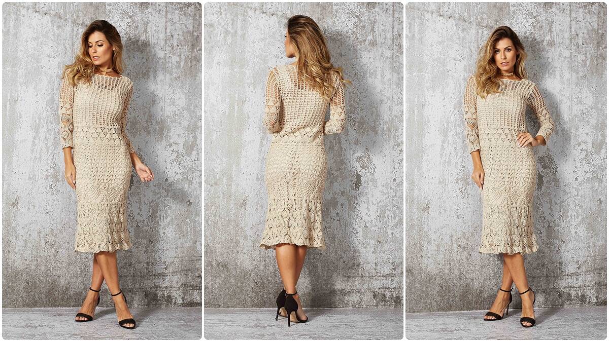 Vestido de Crochê para Festa ao Ar Livre com Fio de Algodão!