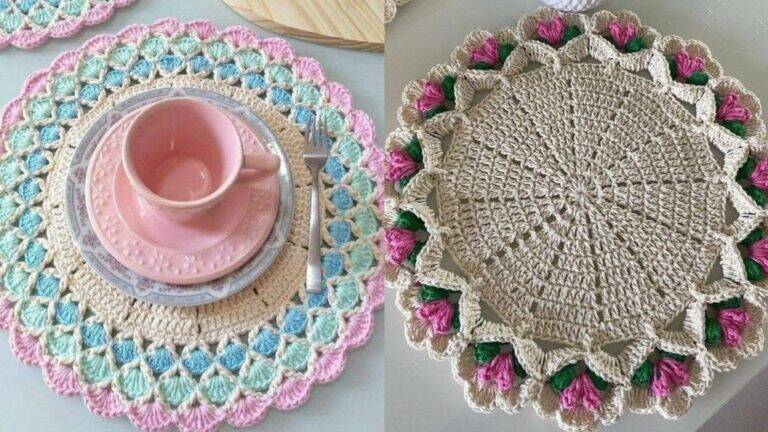 50+ Sousplats de Crochê: Inspirações e Gráficos para Copiar